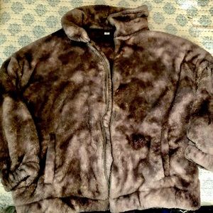 Old navy faux fur zip slouchy style